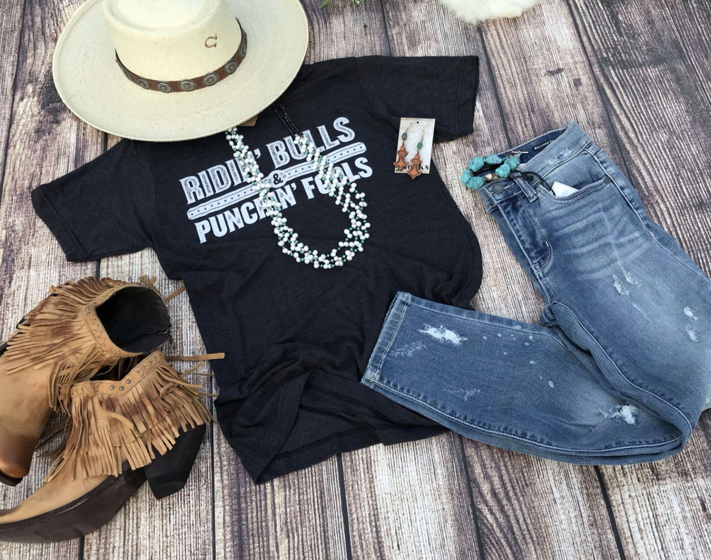 Ridin' Bulls & Punchin' Fools Tee Ridin' Bulls & Punchin' Fools Tee