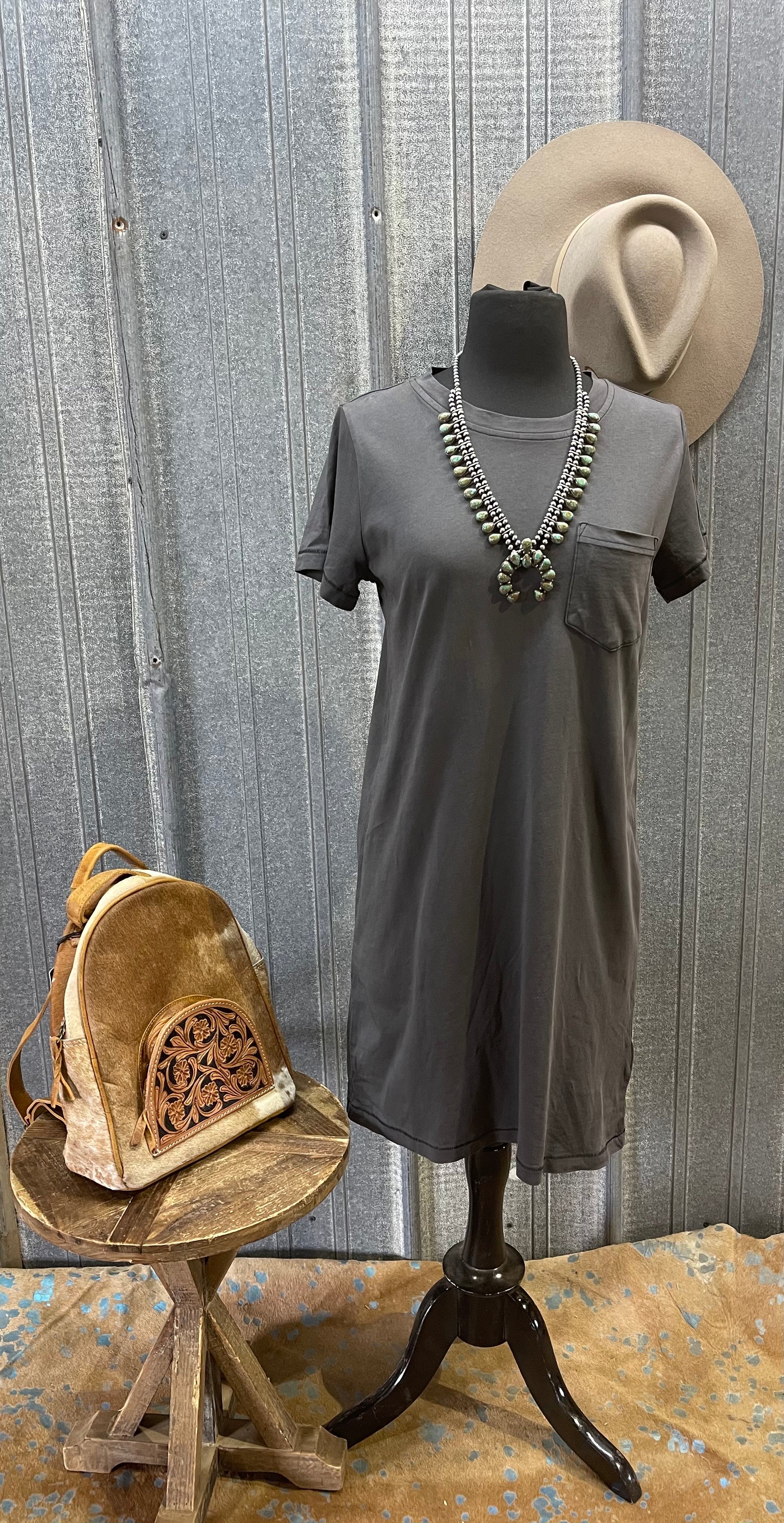 The Kick Back T-Shirt Dress Diamond S Western Wear The Kick Back T-Shirt Dress Diamond S Western Wear