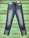Kancan Dark Wash Cuff Skinny